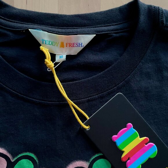 Teddy Fresh x Gentle Thrills Collab Women's Black Bear Head Shirt size Med NWT - Picture 2 of 5